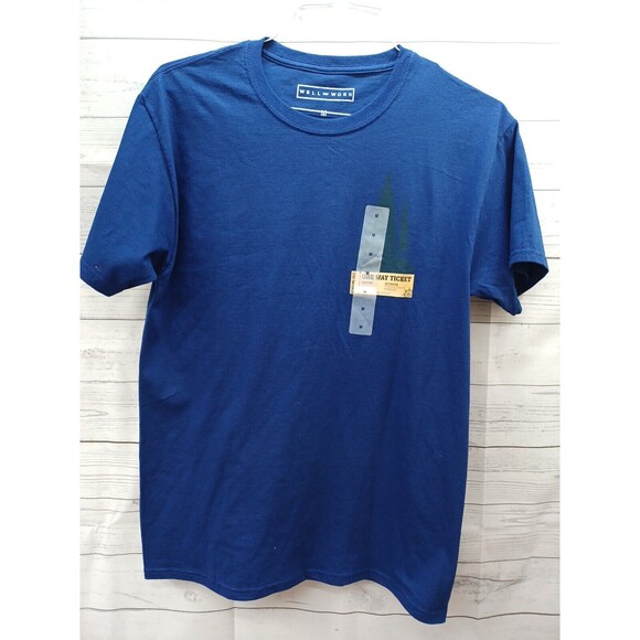 Vtg Blue T-Shirt Don't Miss the Boat Hibiscus Tropical Island Paradise Sz M - Picture 6 of 9